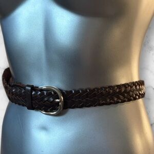💟 Elegant Braided Leather Belt in Rich Dark Brown